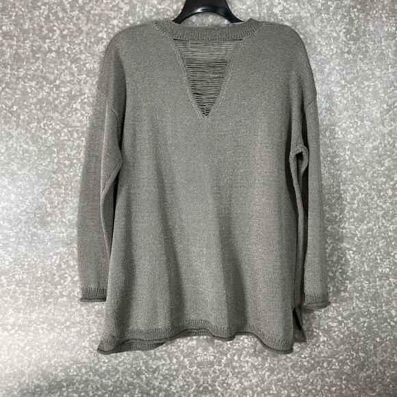 Lane Bryant Women's Plus Size Metallic Silver Ladder Front Sweater - Size 22/24 - Picture 7 of 7